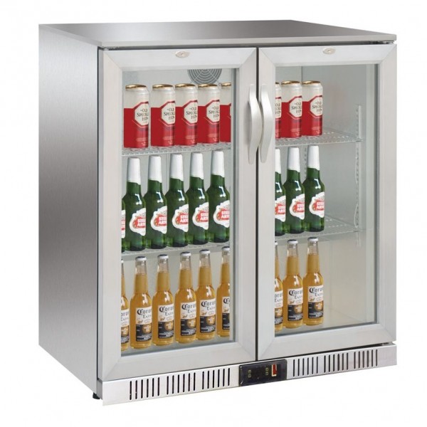 Edelstahl Flaschenkühltisch Bar Cooler 2 türig 208 Liter