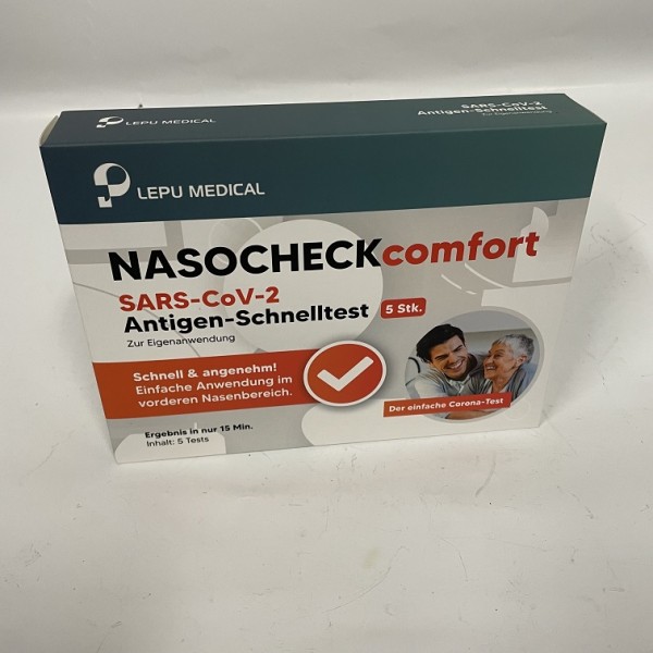 5x LEPU MEDICAL NASOCHECK comfort Schnelltest Nasal Antigen SARS-CoV-2 Corona