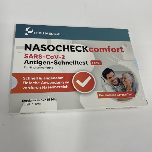1x LEPU MEDICAL NASOCHECK comfort Schnelltest Nasal Antigen SARS-CoV-2 Corona